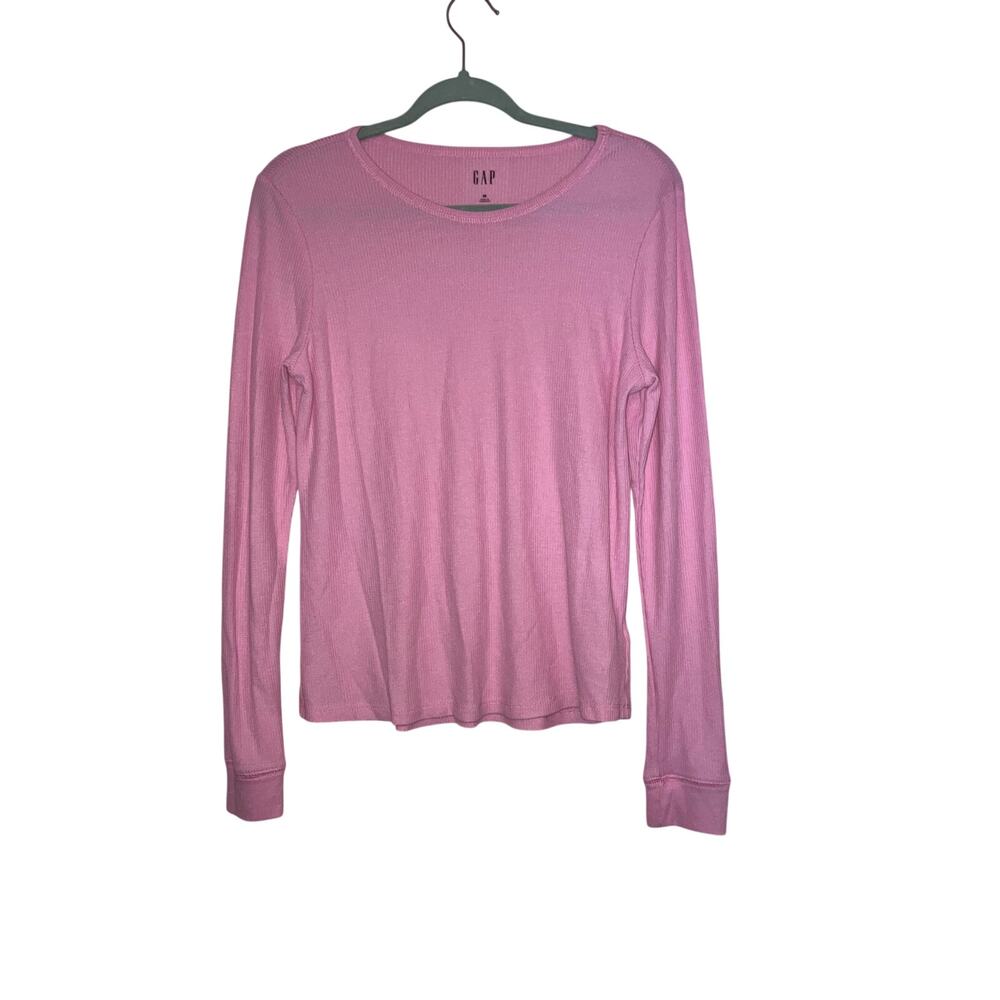 Gap Pink Waffle Knit Long Sleeve Top Size Medium
